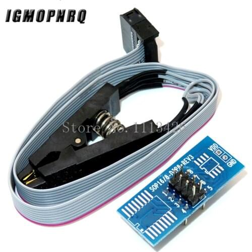 SOIC8 SOP8 DIP8 Format Flash Chip IC Test Clips Socket Adpter BIOS 24 25 93 USB Programmer Programable TL866CS TL866A EZP2010