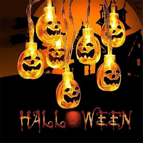 Halloween Christmas Decoration 10 LED String Light Lantern Pumpkin/Ghost/Spider Hanging Light Decor Flashing Toys Gifts For Kids