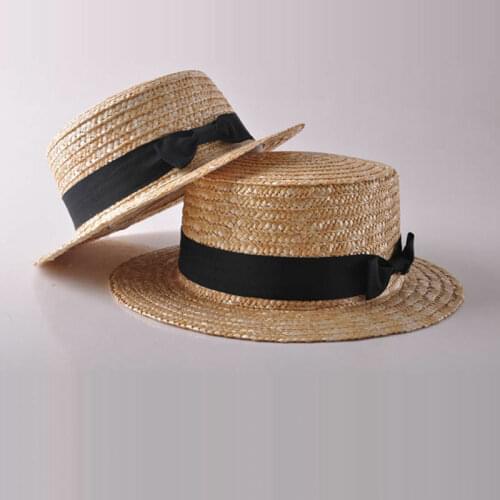 Fashion Women Girls Boho Sunhat Family Matching Beach Straw Hats Wide Brim Summer Bowknot Sunhat Travel Beach Hats