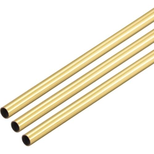 Uxcell Brass Round Tube 300mm Length 2.5mm OD 0.2mm Wall Thickness Seamless Straight Pipe Tubing 3 Pcs