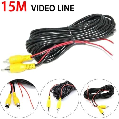15m Video Cable For Car Rear View Camera Universal RCA 15 Meters Wire For Connecting Reverse Camera With Car Multimedia Monitor