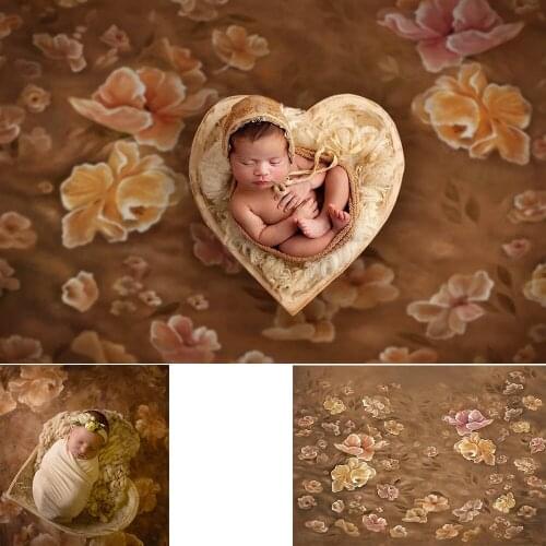 Vintage Abstract Floral Photography Backdrop for Photo Shoot Newborn Kids Adult Portrait Background Hand Painted Flowers