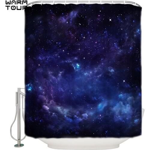 WARMTOUR Shower Curtain Star Universe Waterproof Shower Curtain Bathroom Decor