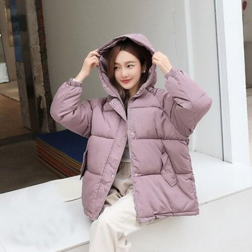 Oversized Womens Winter Bubble Jacket with Hood Warm Female Coat Solid Autumn Female Parka for Girls Ladies Down Jacket 2020