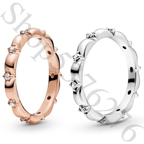 Authentic 925 Sterling Silver Flower Petals Band Fashion Ring For Pandora Women Bead Charm Gift DIY Jewelry