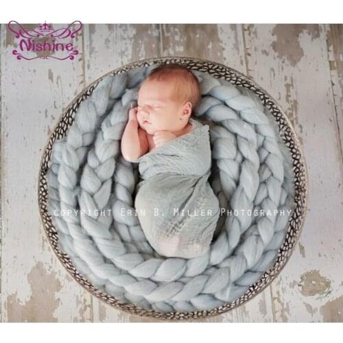 1 PCS Newborn Solid Color Knitting Wool Blankets Fashion Backdrops Textured Rug Mat One Hundred Days Baby Photography Props