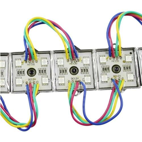 20pcs DC 12V 4 Leds 5050 SMD RGB Waterproof LED Module Light Lamp Free Shipping