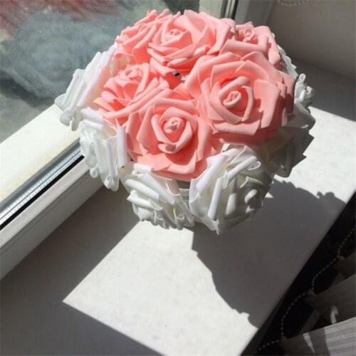 24pcs 7cm Artificial Foam Rose Flower Wedding Bride Bouquet DIY Home Party Decoration Fake Flower for Wedding Supplies