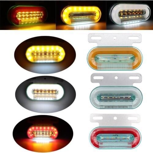 2x 12V/24V Car Truck Side Marker Lights 12LED Car External Lights Signal Indicator Lamp Warning Tail Light 3 Modes Trailer Lorry