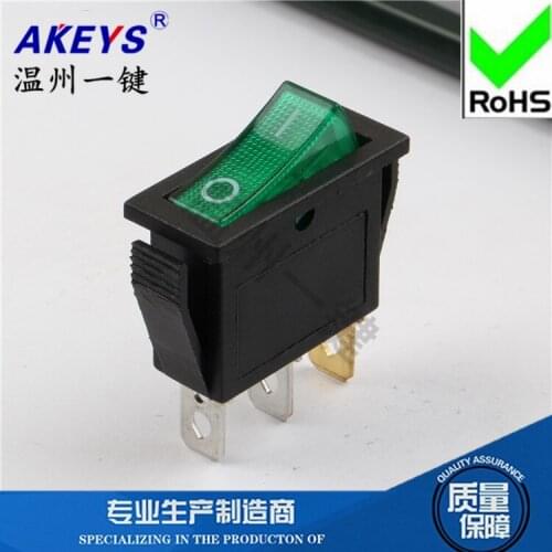 5 Pcs Printer control reset switch black rocker switch 13.5*31 ship type switch KCD3-101-3P green light