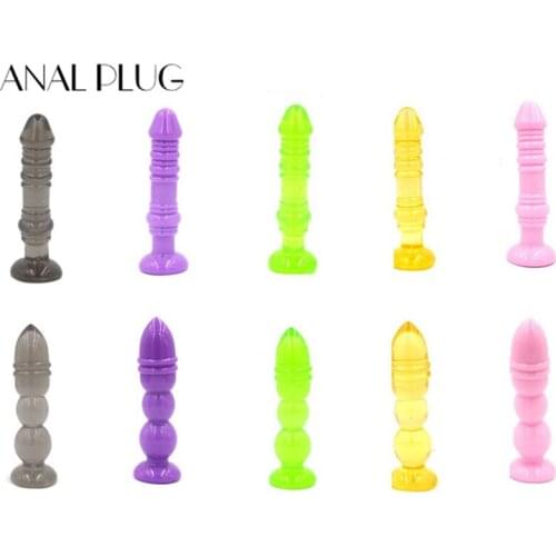 Anal Plug Thread G-spot Massage Prostate Massage Anal Stimulator Dildo Jelly Toys Butt Plug Sex Toys for Women Men