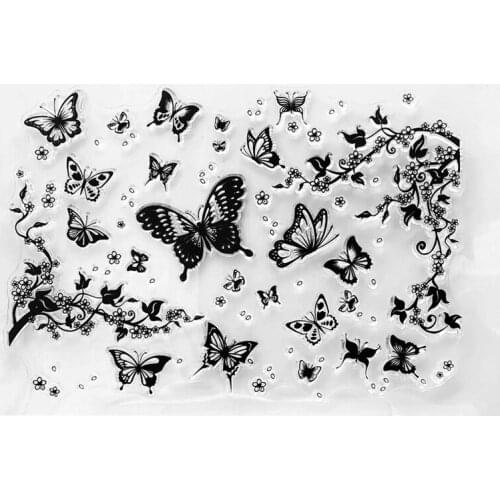 Butterfly Silicone Clear Seal Stamp DIY Scrapbooking Embossing Photo Album Decor H58C