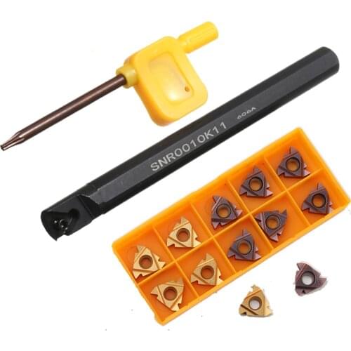 SNR0010K11 SER1010H11 Thread Turning Tool Holder 11IR 11ER AG60 UE6020 Carbide Inserts With Wrench Turning Tool Holder Set