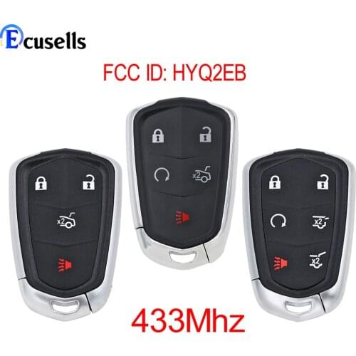 4/5/6 Button Smart Remote Key Fob for Cadillac ESCALADE /ESCALADE ESV 2015-2019 XTS CTS CT6 ATS 2017-2018 FCC ID: HYQ2EB