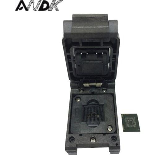 EMMC153/169 BGA153 BGA169 Burn in Socket Pin Pitch 0.5mm IC Body Size 11.5x13mm Clamshell Test Socket Adapter Data Recovery