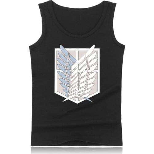 Anime Attack On Titan Gym Tank Tops Men Fitness sleeveless T-shirt Cartoon Allen Singlet Bodybuilding Tank summer vest Swimsuit