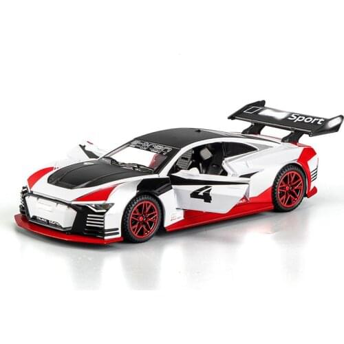 1/32 Alloy e-tron Concept Racing Car Model Toy Die Cast Pull Back Sound Light Sports Vehicle Toys For Gifts