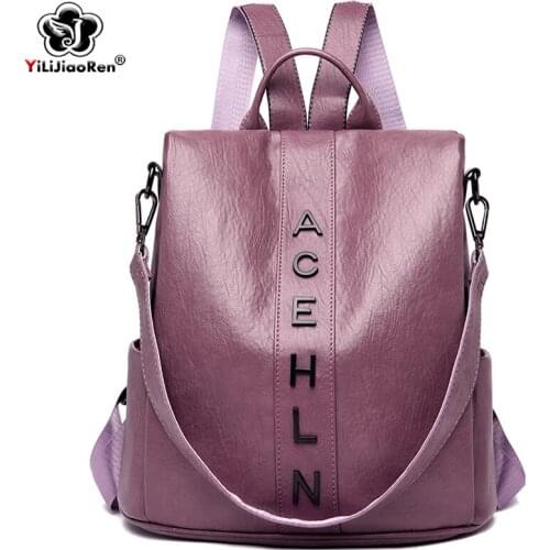 Fashion Bagpack Women Soft Leather Backpack Travel Bag Ladies Backpack Shoulder Bags Daypack Big School Bags for Teenage Girls