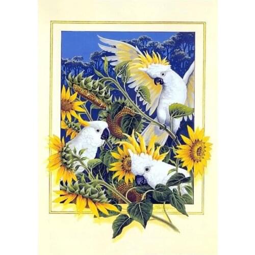 SHANSHIYOUPIN DIY Diamond Painting Resin Round 5D Diamond Embroidery Cross Stitch Parrots Animals Needlework Kids Hobbies