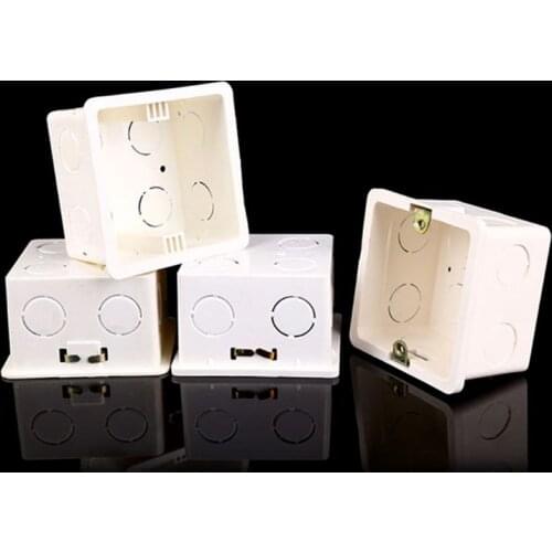 New 86X86 PVC Junction Box Wall Mount Cassette For Switch Socket Base Switch Bottom Box Electrical Box Accessories