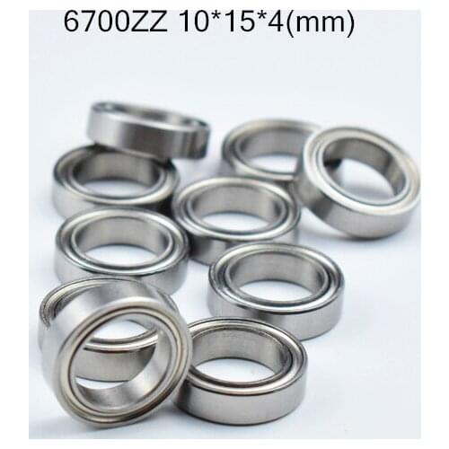 6700zz 10*15*4(mm) 10pieces bearing metal sealed free shipping ABEC-5 chrome steel miniature bearing hardware Transmission Parts