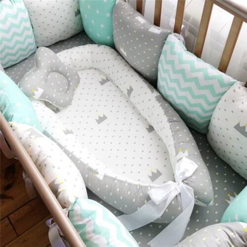 2020 80*50cm Baby Nest Bed Portable Crib Travel Bed Infant Toddler Cotton Cradle For Newborn Baby Bed Bassinet Bumper