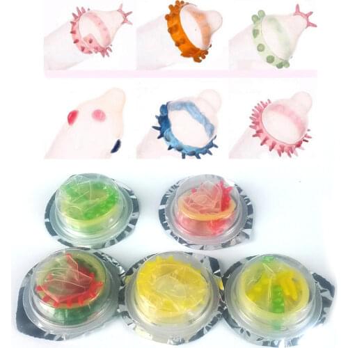 1 pcs Adult Sex Products Sensation Class Female G-spot Vaginal Stimulation Condoms Sophora Viciifolia Spike Condom Penis Sleeve