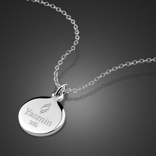 Simple 100% 925 Sterling Silver Necklace Women Classic Fashion Geometric Circle Pendant Choker Fine Jewelry Holiday Gifts