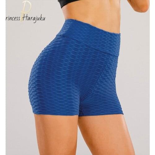 Plus Size Women Summer Casual Fitness Shorts High Elastic Waist Push Up Polyester Shorts Solid Skinny Workout Shorts Femme 2021