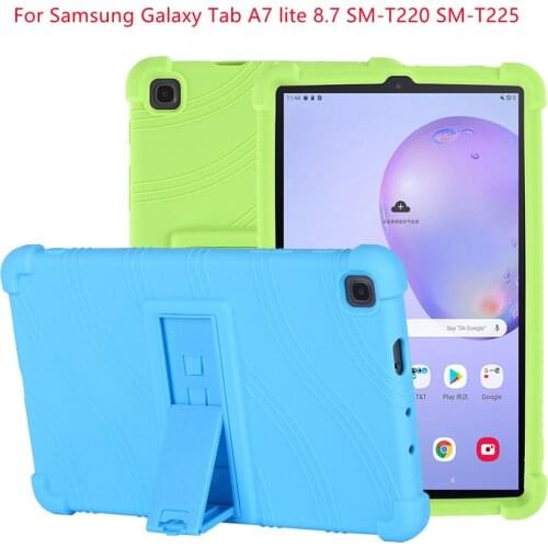 Silicon Shockproof Cover Case for Samsung Galaxy Tab A7 Lite 10.4 SM-T500 SM-T505 T500 8.7 T220 SM-T220 SM-T225 Kickstand Funda