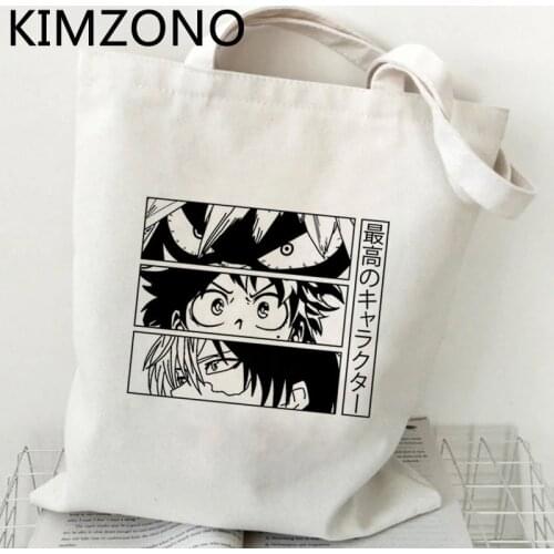 My Hero Academia shopping bag canvas reusable tote jute bag bag sac cabas boodschappentas tote cloth sac toile