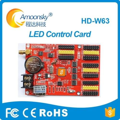HD-W63 wifi led controller led sign control card for p10 scrolling message led advertising board signal color 7 color huidu card
