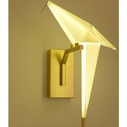 LED Postmodern Iron Acryl Love Gold Black Bird LED Lamp LED Light Wall lamp Wall Light Wall Sconce For Bedroom Corridor