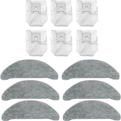 TOP!-For Roidmi EVE Plus Robot Vacuum Cleaner Replacement Accessories Kit Dust Bag and Mops Cloth 12 Pcs