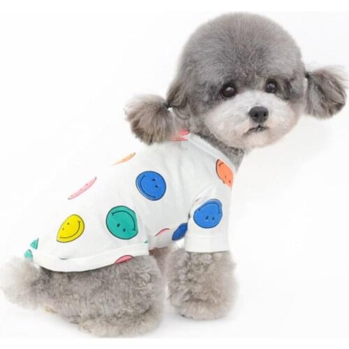 Leisure Dog Clothes Puppy Pet Clothes For Dog Shirt Smile Face Dog Clothes Chihuahua Clothing For Dogs Pets Costume Bulldog Pug