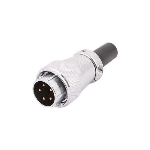 XA20 AC 500V 25A 5 Terminals Rubber Tube Metal Male Aviation Connector Joint