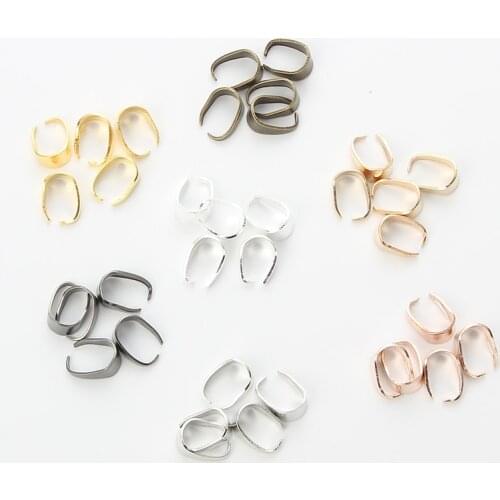 50pcs 5-12mm Golden 7 Color Pendant Clips Clasps Buckle Charm Necklace Hook Connector For Jewelry Making DIY Finding Handmade