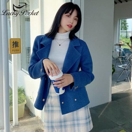 Women Autumn Winter Fashion Slim Solid Color Woolen Coat Female High Street Elegant Coat Ladies Brand Warm Casual Coats ML1081