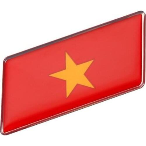 3D Aluminum Alloy Parallelogram Styling Vietnam Germany China British National Flag Emblem Car Sticker Auto Doors Decals 6.3x3cm