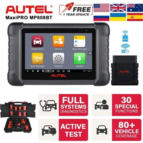Autel MaxiPRO MP808BT 2021 OBD2 Diagnostic Scanner Advanced Scan Tool With Active Test, Oil Reset, EPB, SAS, DPF, BMS, ABS, TPMS