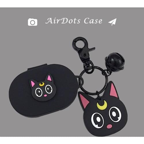 For Xiaomi Redmi AirDots Case cute Cat cartoon Keychain Silicone Earphone Cover for Redmi AirDots /AirDots S /AirDots 2 Cover
