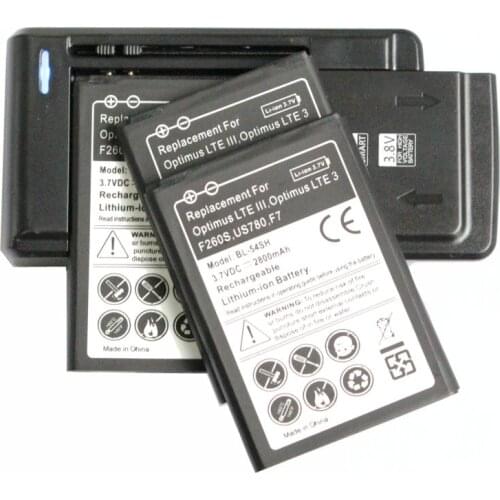Ciszean 3x 2800mAh BL-54SH BL 54SH BL54SH Replacement Battery + Universal Charger For LG Optimus LTE III Optimus F260S US780