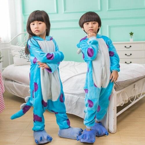 Kigurumi Animals Kids Anime Cosplay Costume Funny Suit School Party Student Play Games Onesies Performance Blue Monster Fancy