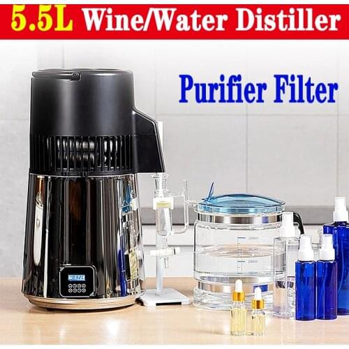 Water Distiller Brewing machine Household Distilled Pure Water Machine Distillation Purifier Filter Stainless Steel Water Filter