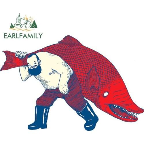 EARLFAMILY 13cm x 8.7cm for Fishing Fish Car Stickers Motorcycle RV Decal Car Assessoires Sticker Trunk Windshield Decals Decor