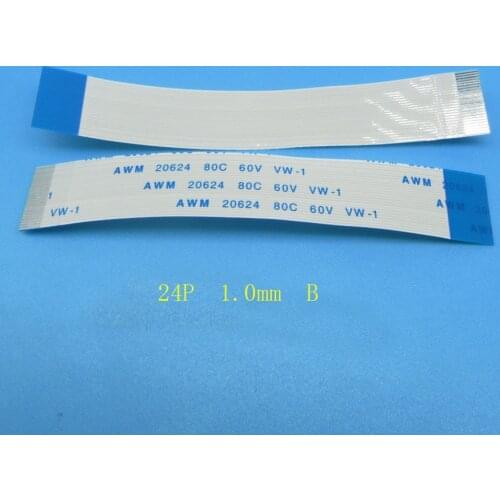 5pcs New FFC FPC 24pin flat flexible cable 1.0mm pitch reverse Length 60mm 100mm 150mm 200mm 250mm Ribbon 24p Flex Cable