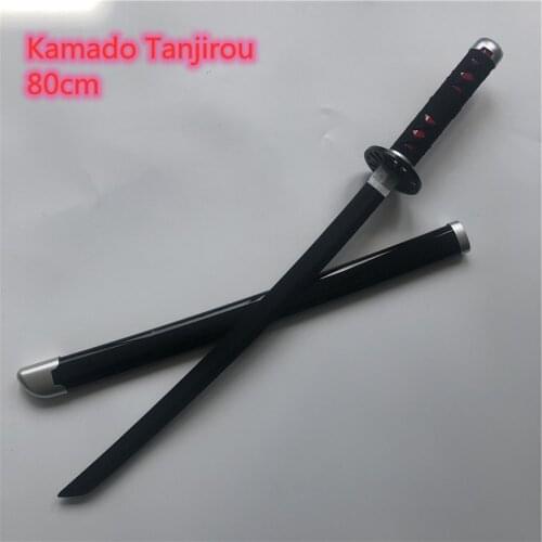 Kimetsu no Yaiba Sword Weapon Demon Slayer Kamado Tanjirou Cosplay Sword 1:1 Anime Ninja Knife wood toy 80cm