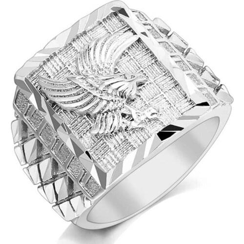 2020 hot seller Punk Rock Eagle Men 's Ring Gold Color Adjustable Finger Jewelry Luxury Never Fade