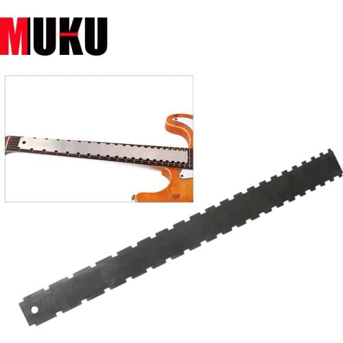 MUKU Guitar Neck Notched Ruler Tool Silver Stainless Steel Guitar Neck Notched Straight Edge Tool Guitarra Accessories