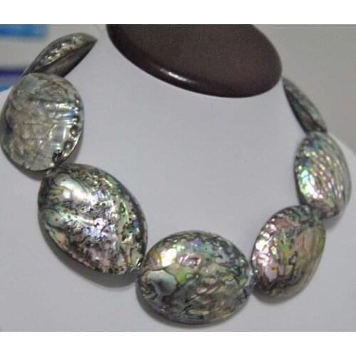 Huge Oval Abalone Paua Shell Necklace New Zealand Paua Shell Jewelry